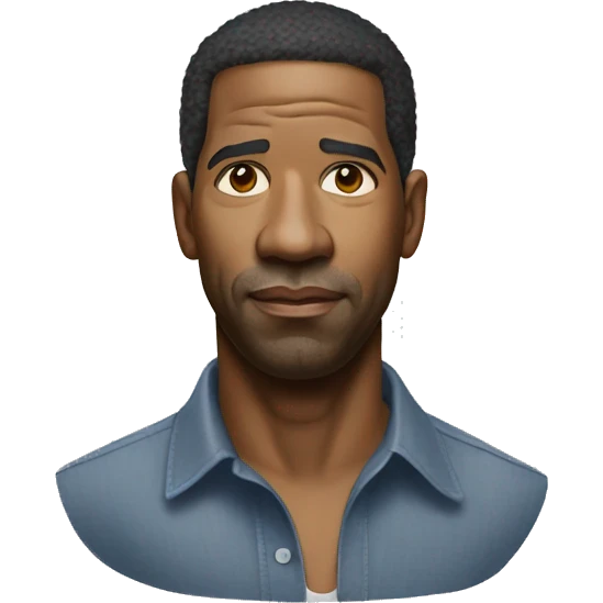 hyper realistic denzel washington wearing shirt emoji