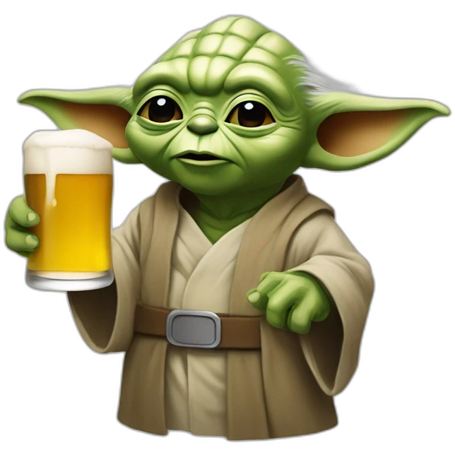 Yoda qui boit une bière emoji