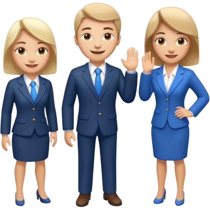 3 isometric 3d render people dressed as realtors emoji