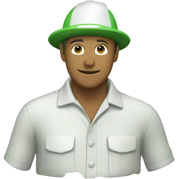gardener pith helmet jacket white green trees  emoji