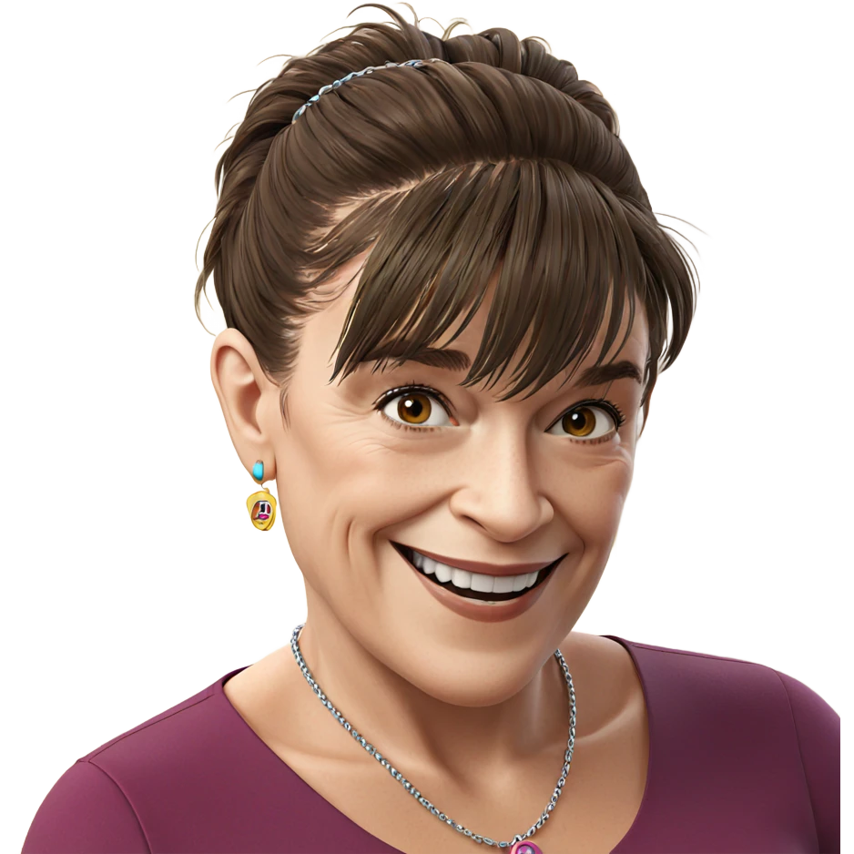 smiling girl with necklace emoji