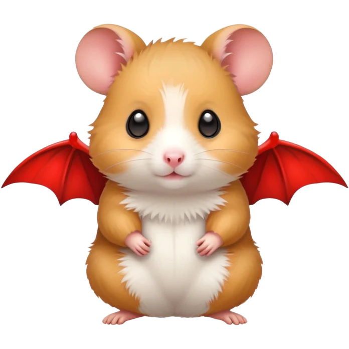 Hamster with red bat wings emoji