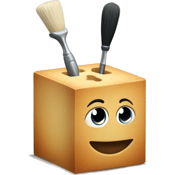 Cubo de pinttura y brocha emoji