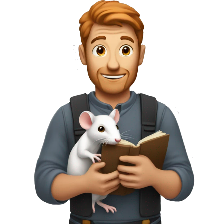 Read head man holding rat emoji