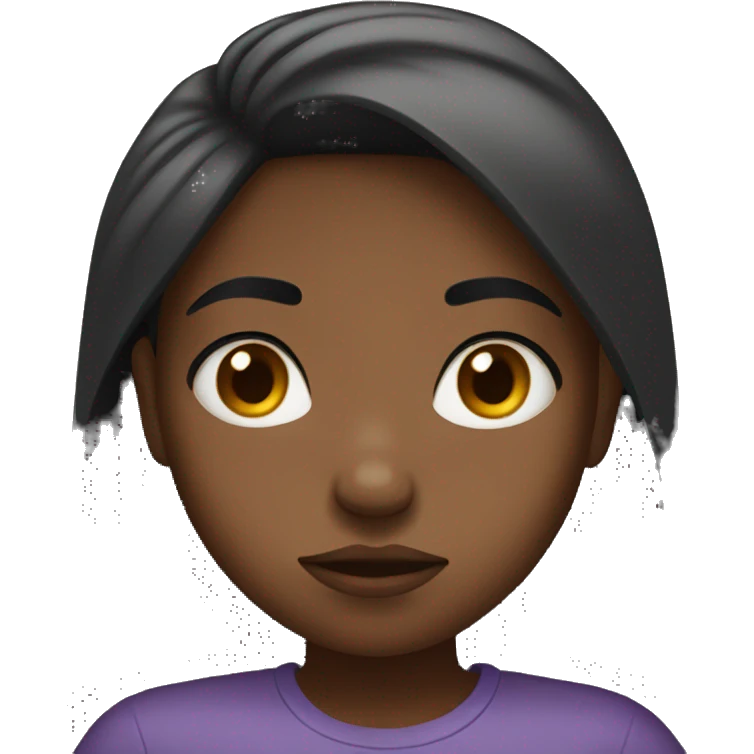 Black girl frowning emoji