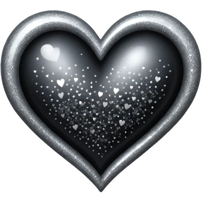 heart with black and silver glitter emoji