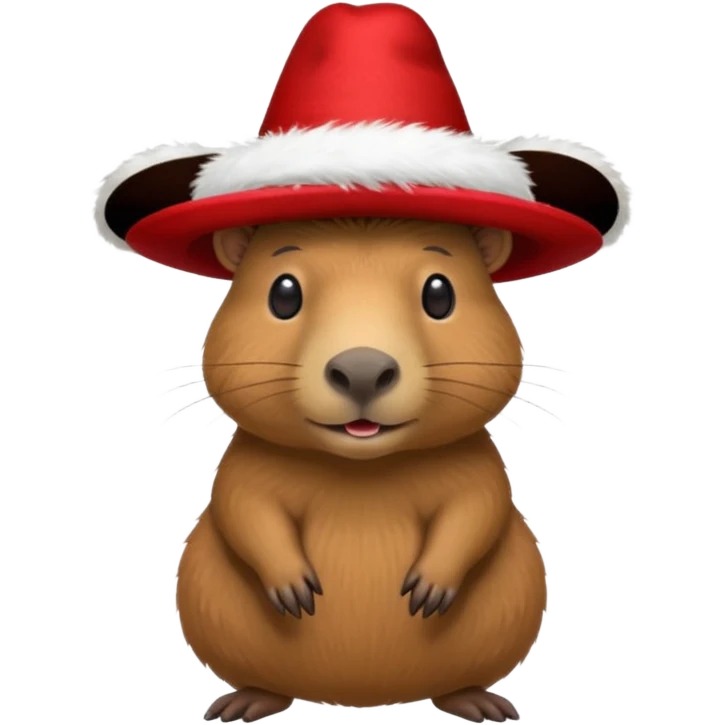 Capibara con sobrero navideño emoji