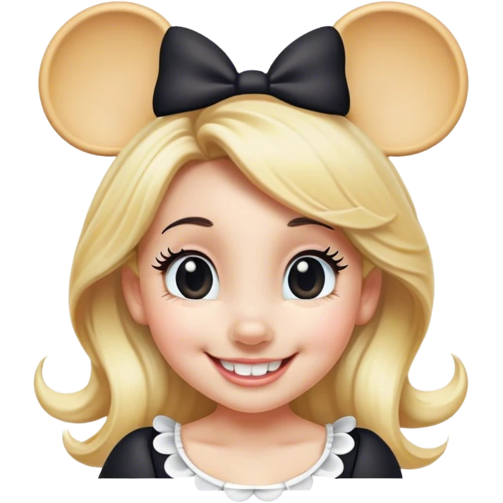 Minnie mouse blonde black ears emoji