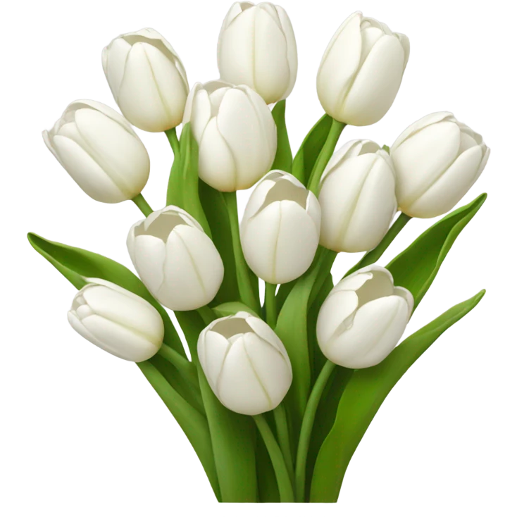 white tulip bouquet  emoji