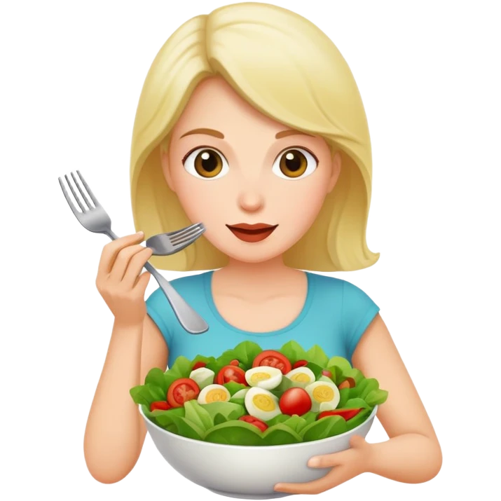 A mom eating a salad  emoji