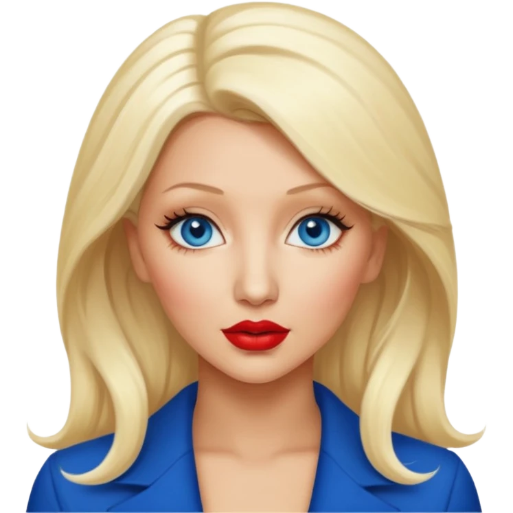 Christina Aguilera blonde hair, blue eyes, red lip emoji