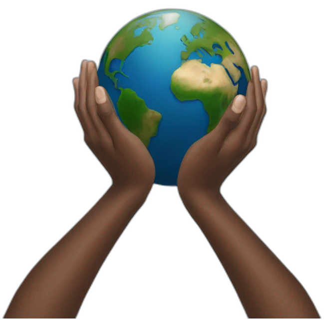 Two hands holding the Earth from below emoji