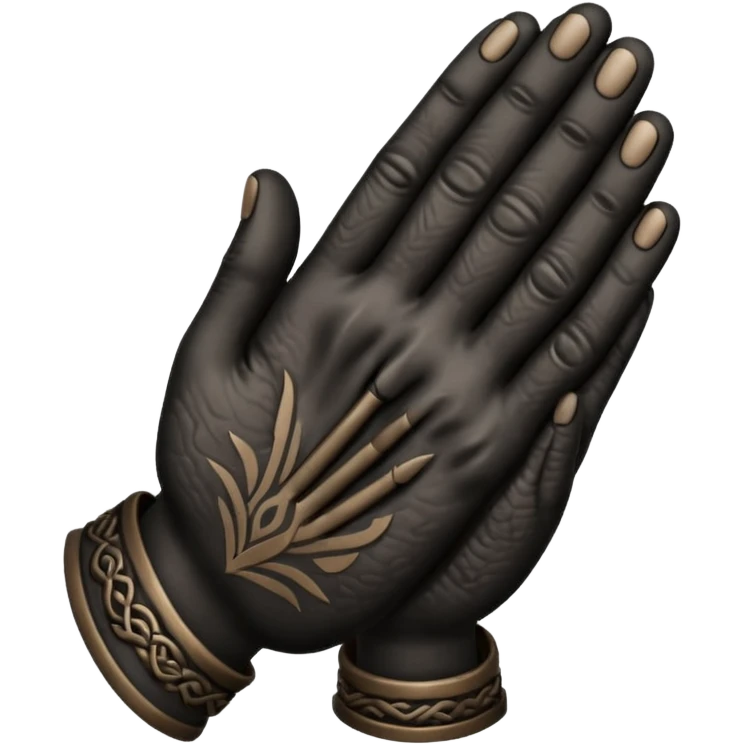 Black praying hand emoji