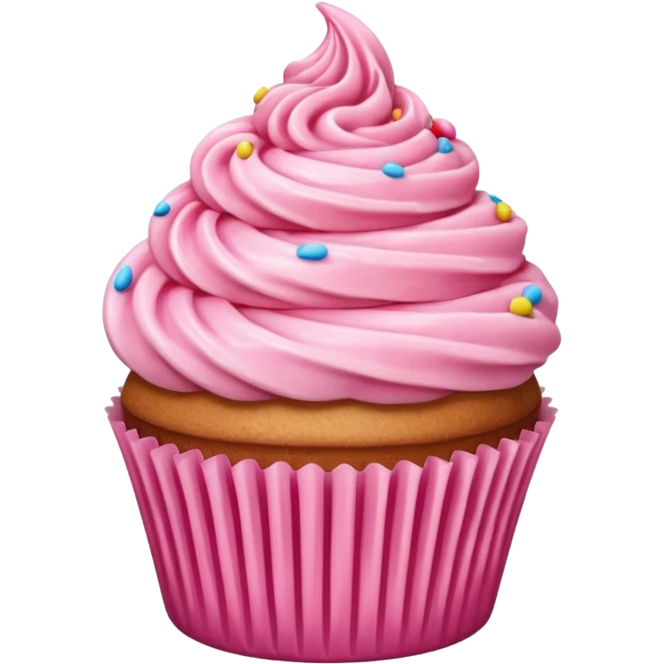 Cupcake with pink icing emoji