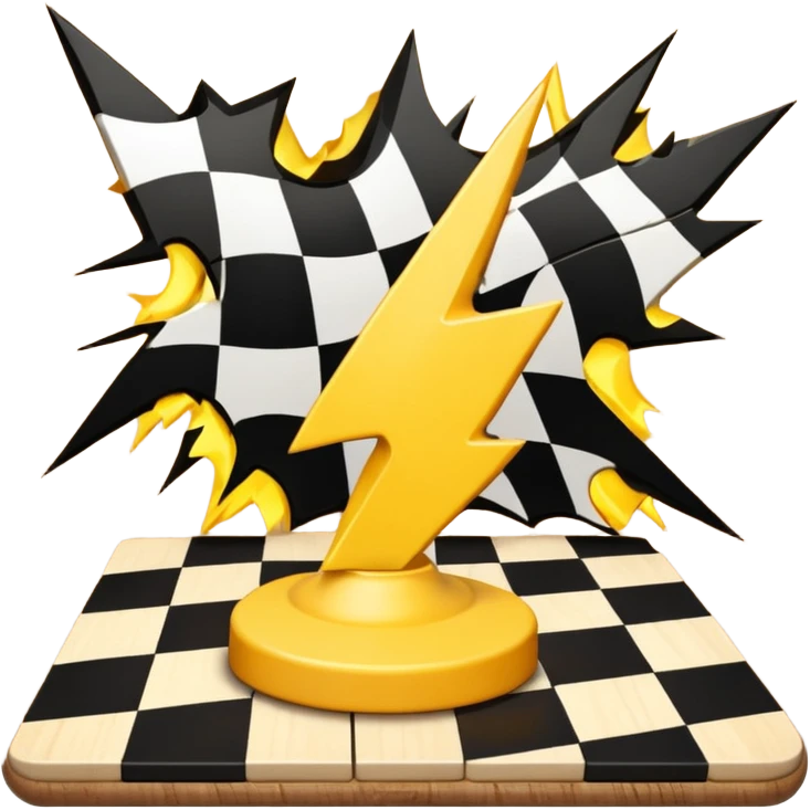 a yellow lightning hitting a chess board emoji