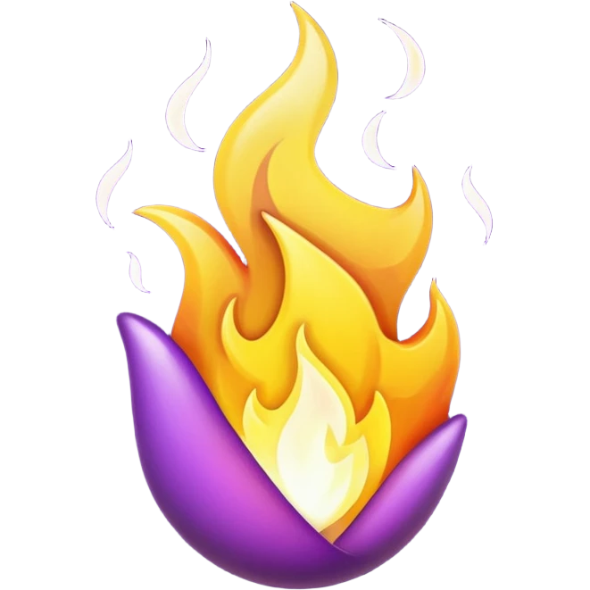 yellow and purple fire emoji