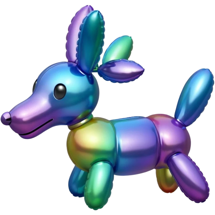 A very basic oil, slick, looking balloon animal emoji