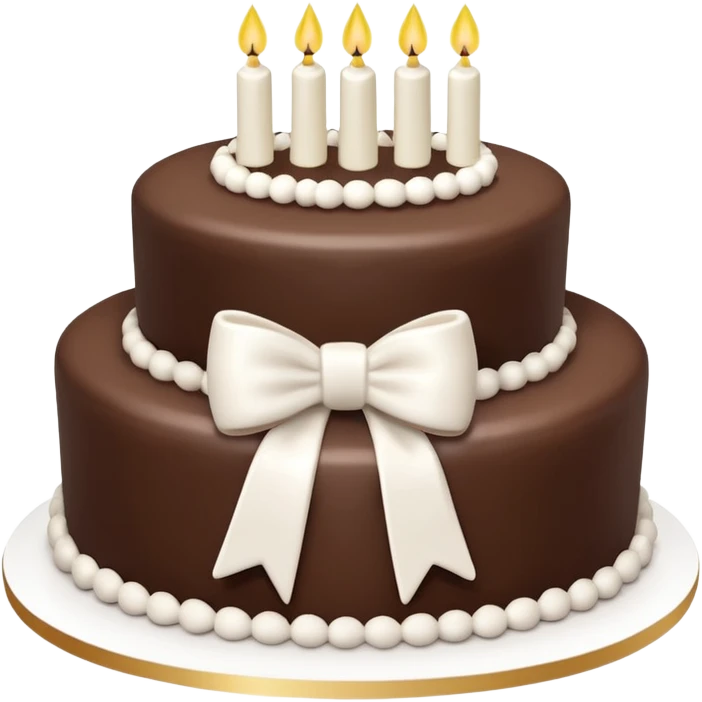 All white bow birthday cake written happy birthday  emoji