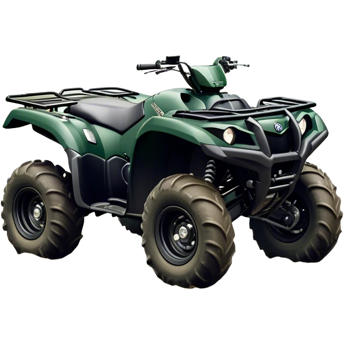 Yamaha Grizzly 700 (2019) – Cinematic-realistic Yamaha Grizzly 700 ATV, its dark green frame tearing through muddy trails. no rider emoji