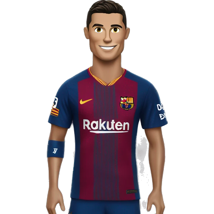 cristiano ronaldo con una camiseta del barcelona  emoji