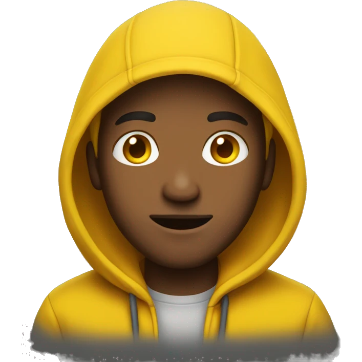 Guy wearing yellow hoodie emoji