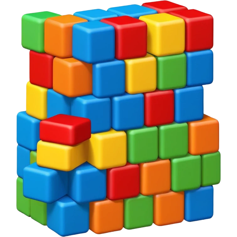 colorful toy blocks, no faces emoji