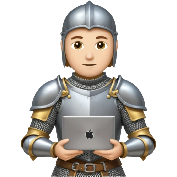 knight holding laptop and money emoji