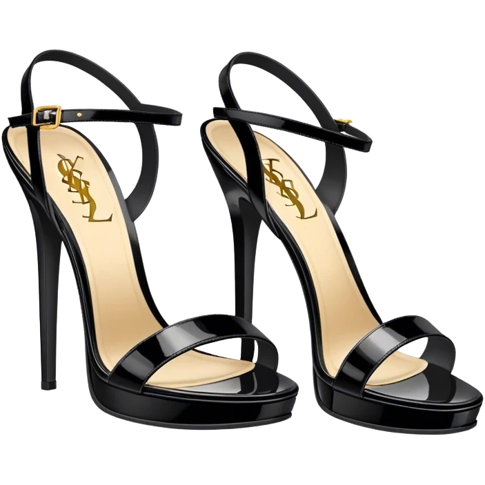 Ysl sandal black patent emoji