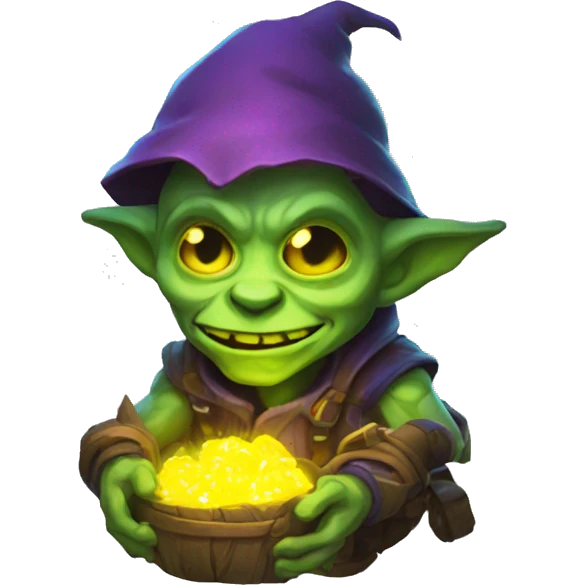 loot goblin with glowing neon emoji