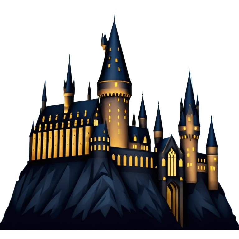 silhouette Hogwarts castle on a starry night emoji