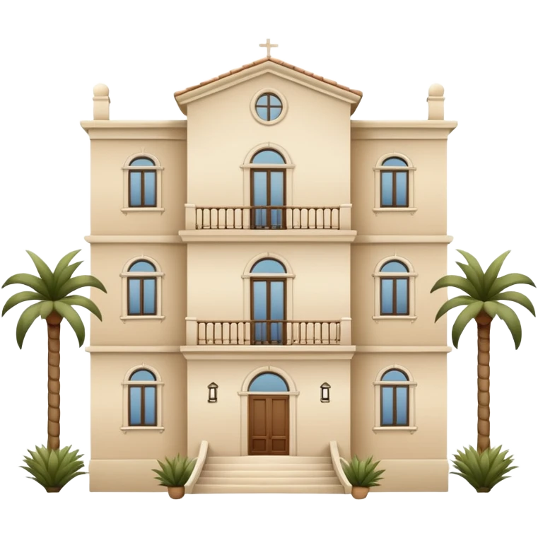 white 3 floor villa emoji