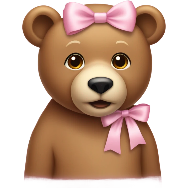 Light brown bear with light pink bows emoji