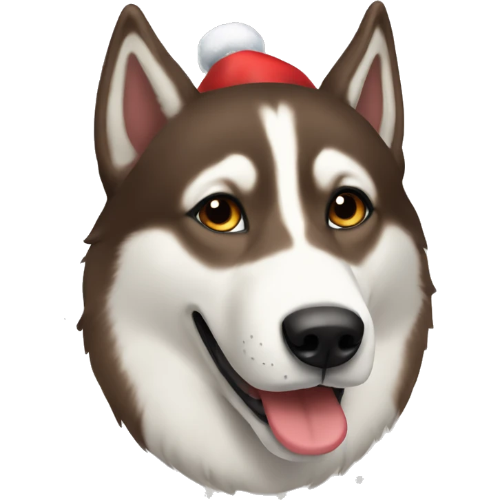 Brown husky Christmas  emoji