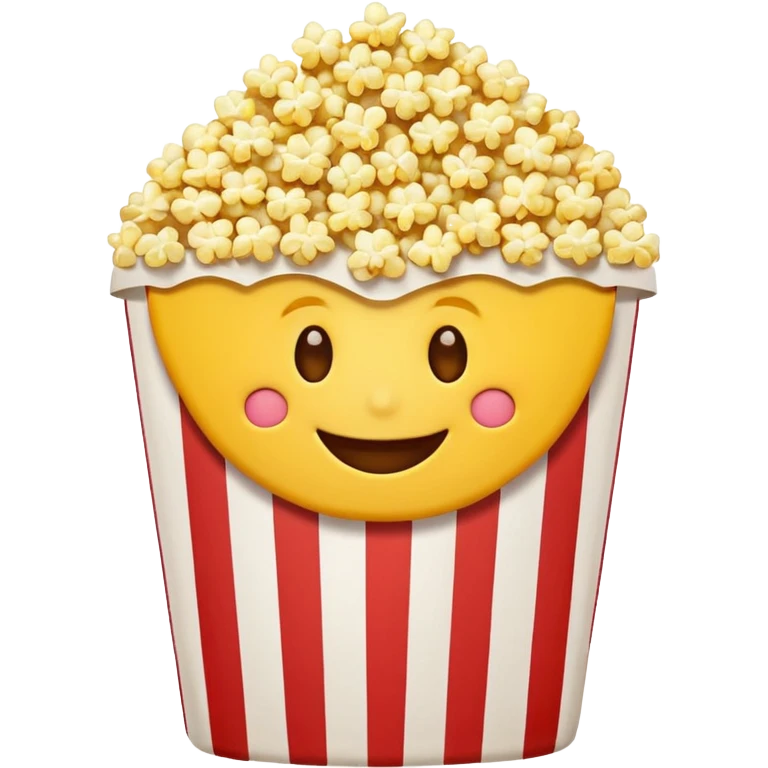 Smiling Emoji with 👀 for eyes and is eating popcorn 🍿 emoji