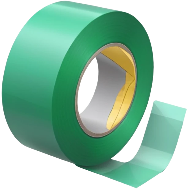 make light Green wide tape rolling on the floor emoji