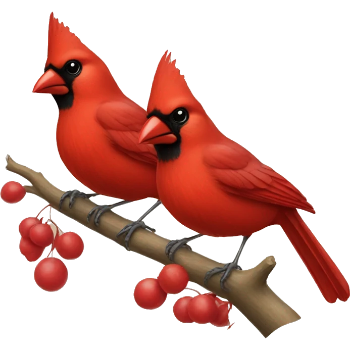 two cardinal birds emoji