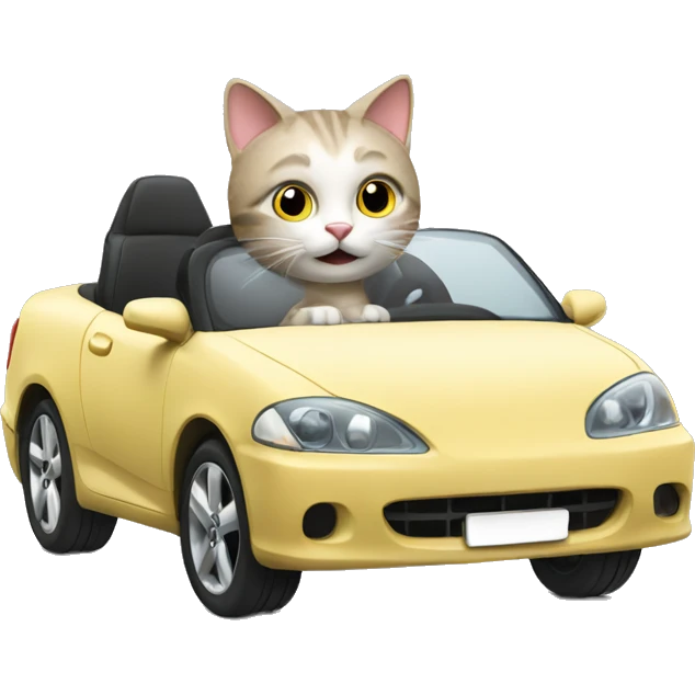Cat driving a car emoji
