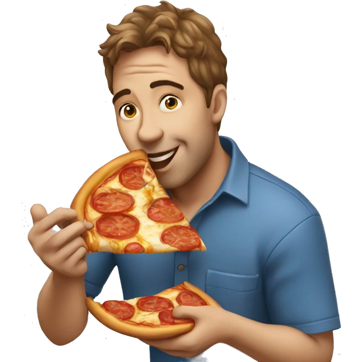 Emanuel Macro eating pizza emoji