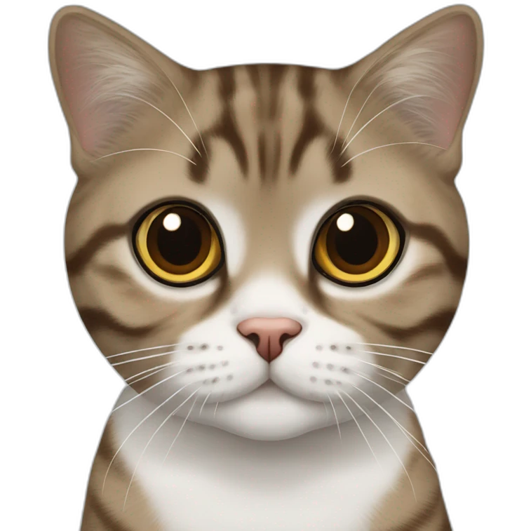 Brown Tabby and White Scottish Fold emoji