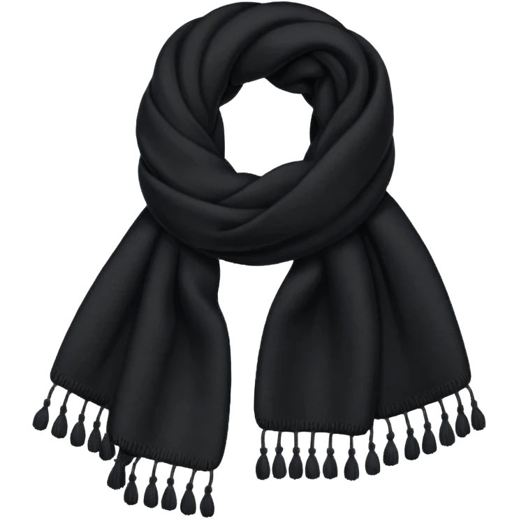 Realistic black winter scarf isolated. emoji