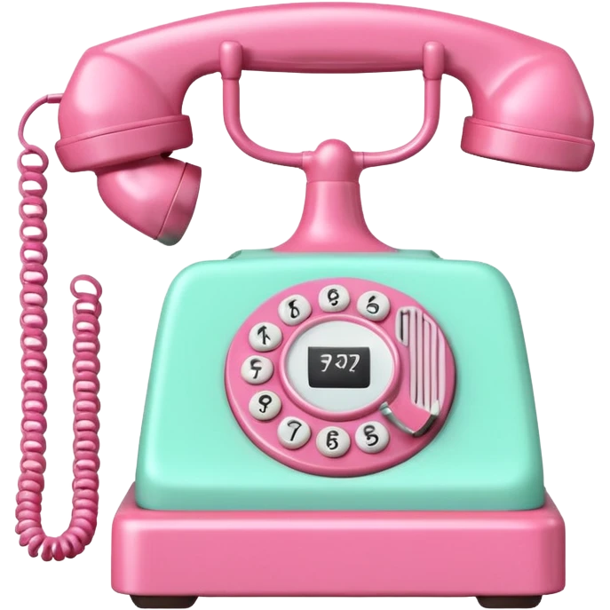 pink and mint-colored telephone emoji