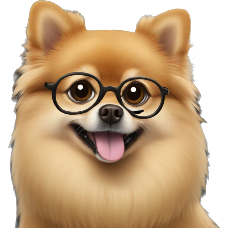 Pomeranian dressed as Harry Potter emoji