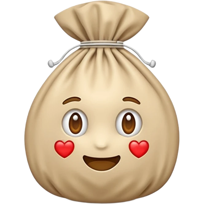 stomabeutel: ein medizinischer beutel in beige, der eine öffnung auf klevverschluss hat emoji