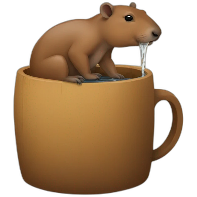 Capibara drinking mate emoji