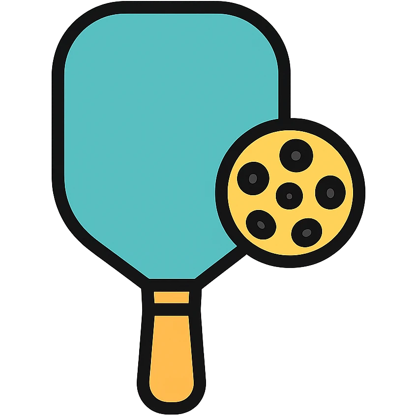pickleball paddle color outline icon style emoji