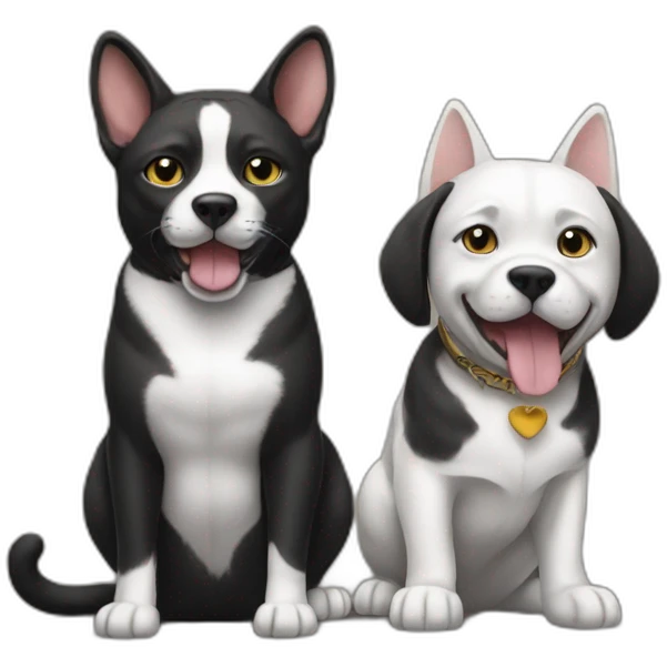 Cat and dog hip-hop emoji