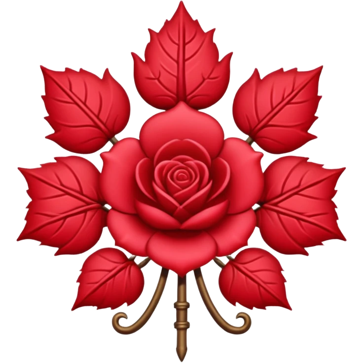 brasão medieval rosa de sangue vermelha emoji