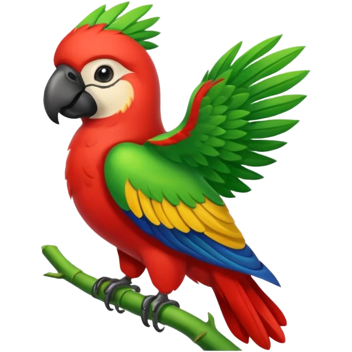 Guacamayo rojo y verde emoji