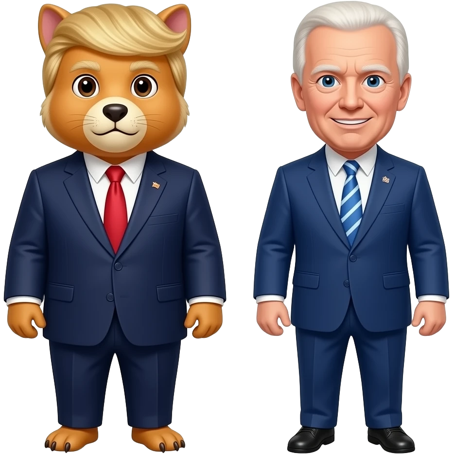 donald trump as an animal with joe biden as a animal emoji