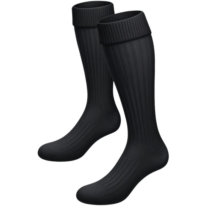  Plain Black  very long socks emoji